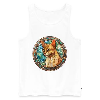 Abessinierkatze Rasse Aquarellglas - Männer Premium Bio Tank Top - Weiß - Vorne - Michal (187cm)