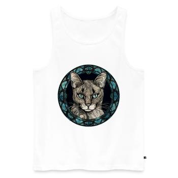 Javanische Katzenrasse Aquarellglas - Männer Premium Bio Tank Top - Weiß - Vorne - Michal (187cm)