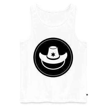 Cowboy head western - Men's Premium Organic Tank Top - white - Front - Michal (187cm)