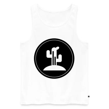 Cactus plant - Men's Premium Organic Tank Top - white - Front - AI Model Male 178 light (178cm)