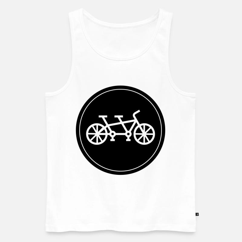 Fahrrad tandem - Männer Premium Bio Tank Top - Weiß