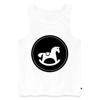 Schauckelpferd Spielzeug Baby - Männer Premium Bio Tank Top - Weiß - Vorne - Michal (187cm)