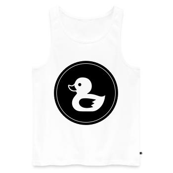 Icône de canard - Débardeur bio Premium Homme - blanc - Devant - Michal (187cm)