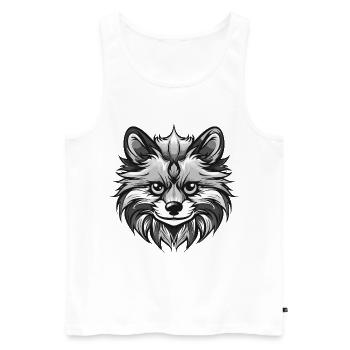 Poméranie Chien Portrait Animal - Débardeur bio Premium Homme - blanc - Devant - Michal (187cm)