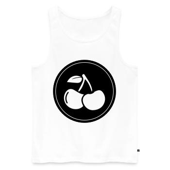 Kirschen obst - Männer Premium Bio Tank Top - Weiß - Vorne - AI Model Male 178 light (178cm)