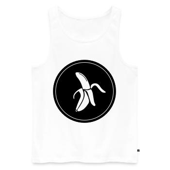 Banane Icon - Männer Premium Bio Tank Top - Weiß - Vorne - Michal (187cm)