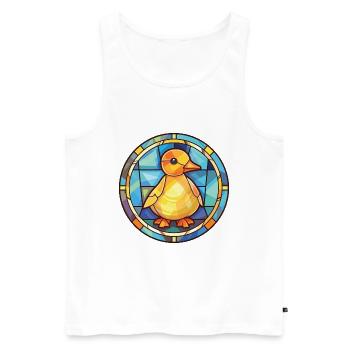 Chick Colorful Watercolor Animal Pet Illustration - Men's Premium Organic Tank Top - white - Front - AI Model Male 178 light (178cm)