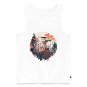 Eagle Head Nature Nature Forêt Arbres Montagnes - Débardeur bio Premium Homme - blanc - Devant - Michal (187cm)