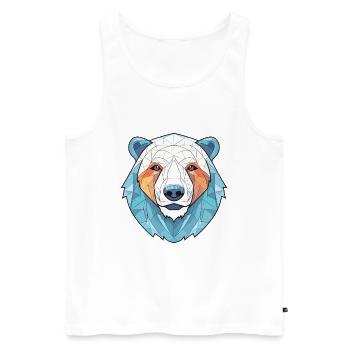 Polar Bear Colorful Watercolor Animal Illustration - Men's Premium Organic Tank Top - white - Front - Michal (187cm)