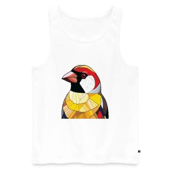Stieglitz Buntes Aquarell Tier Illustration - Männer Premium Bio Tank Top - Weiß - Vorne - AI Model Male 178 light (178cm)
