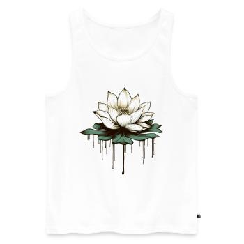 Lotusblüte - Männer Premium Bio Tank Top - Weiß - Vorne - Michal (187cm)