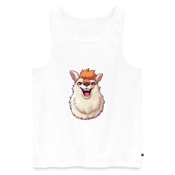 Llama Cartoon Kawaii Watercolor Illustration - Men's Premium Organic Tank Top - white - Front - AI Model Male 178 light (178cm)