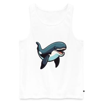 Orca Cartoon Kawaii Watercolor Illustration - Men's Premium Organic Tank Top - white - Front - Michal (187cm)
