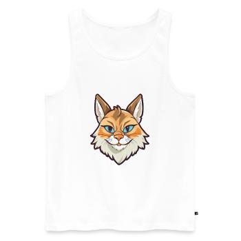 Lynx Cartoon Kawaii Watercolor Illustration - Men's Premium Organic Tank Top - white - Front - Michal (187cm)