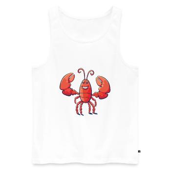 Lobster Cartoon Kawaii Watercolor Illustration - Men's Premium Organic Tank Top - white - Front - Michal (187cm)