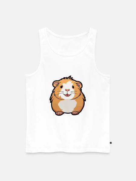 Marsvin Tecknad Kawaii Akvarell Illustration - Ekologisk premium tanktopp herr - vit