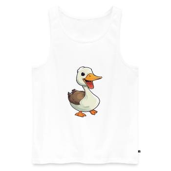 Goose Cartoon Kawaii Watercolor Illustration - Men's Premium Organic Tank Top - white - Front - Michal (187cm)