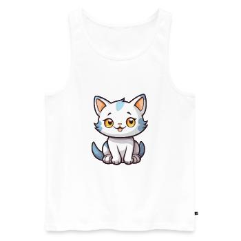 Babykatze Karikatur Kawaii Aquarellillustration - Männer Premium Bio Tank Top - Weiß - Vorne - Michal (187cm)