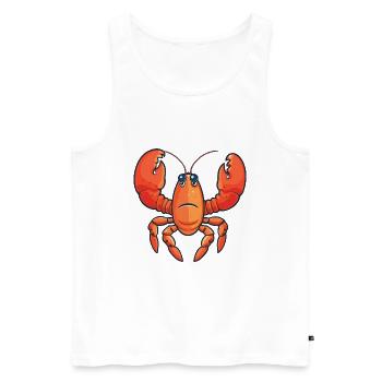 Lobster Cartoon Kawaii Watercolor Illustration - Men's Premium Organic Tank Top - white - Front - Michal (187cm)