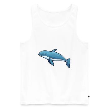 Baleine à bosse Dessin animé Kawaii Illustration - Débardeur bio Premium Homme - blanc - Devant - Michal (187cm)