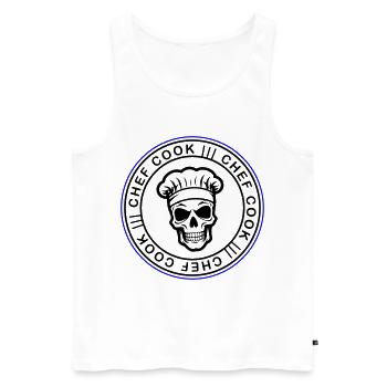 Chef Skull Chef - Débardeur bio Premium Homme - blanc - Devant - AI Model Male 178 light (178cm)
