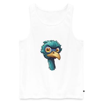 Emu Cartoon Kawaii Aquarelle Illustration - Débardeur bio Premium Homme - blanc - Devant - Michal (187cm)