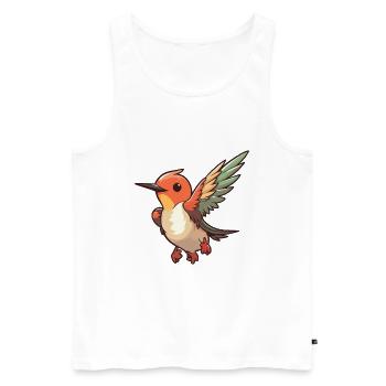 Hummingbird Cartoon Kawaii Aquarelle Illustration - Débardeur bio Premium Homme - blanc - Devant - Michal (187cm)