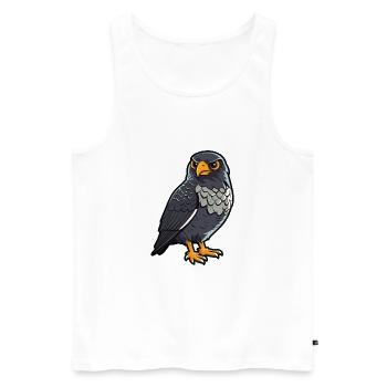 Nighthawk Cartoon Kawaii Aquarelle Illustration - Débardeur bio Premium Homme - blanc - Devant - Michal (187cm)