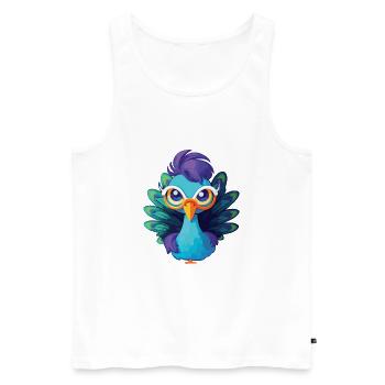 Niedlicher Pfau mit Brille Cartoon Kawaii - Männer Premium Bio Tank Top - Weiß - Vorne - Michal (187cm)