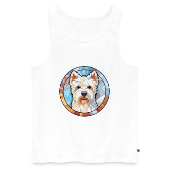 West Highland White Terrier Hunderasse Aquarell - Männer Premium Bio Tank Top - Weiß - Vorne - Michal (187cm)