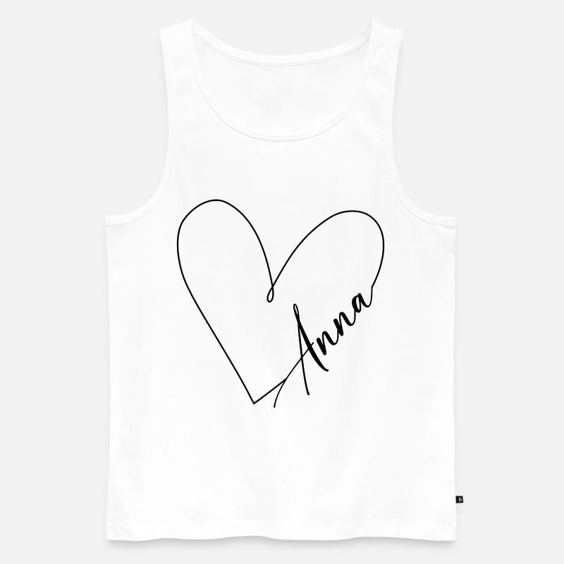 Anna Name Herzlinie - Männer Premium Bio Tank Top - Weiß