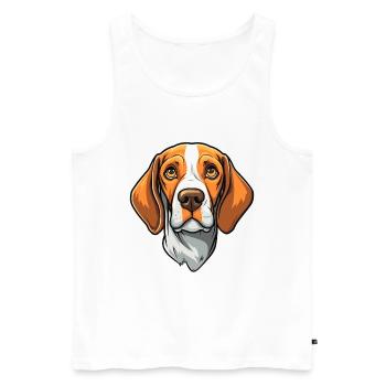 Ariege Pointer Dog Breed Cartoon Kawaii Illustrati - Men's Premium Organic Tank Top - white - Front - Michal (187cm)