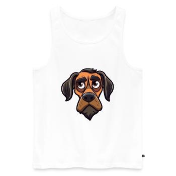 Cao de Seo Miguel Hunderasse Cartoon Kawaii Illustration - Männer Premium Bio Tank Top - Weiß - Vorne - AI Model Male 178 light (178cm)