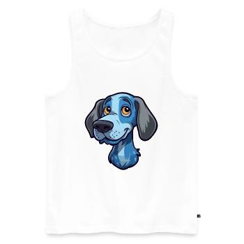 Bleu De Gascogne Race De Chien Cartoon Kawaii Illustra - Débardeur bio Premium Homme - blanc - Devant - AI Model Male 178 light (178cm)
