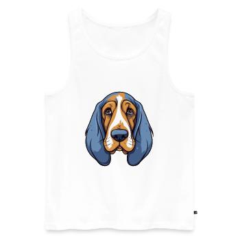 Basset Bleu De Gascogne Dog Breed Cartoon Kawaii I - Men's Premium Organic Tank Top - white - Front - Michal (187cm)