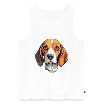 Beagle Harrier Hunderasse Cartoon Kawaii Illustrati - Männer Premium Bio Tank Top - Weiß - Vorne - AI Model Male 178 light (178cm)