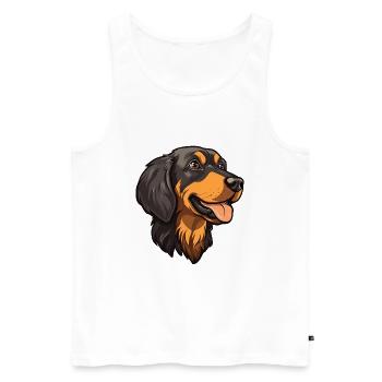 Berger de Beauce Hunderasse Cartoon Kawaii Illustra - Männer Premium Bio Tank Top - Weiß - Vorne - AI Model Male 178 light (178cm)