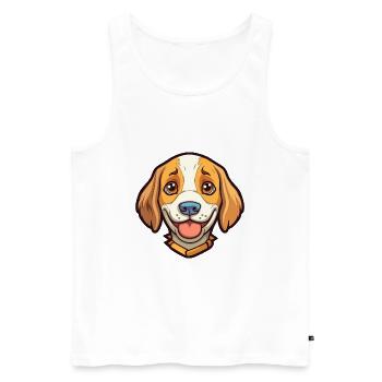 Billy chien race dessin animé Kawaii Illustration - Débardeur bio Premium Homme - blanc - Devant - Michal (187cm)