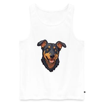 Beauceron chien race Cartoon Kawaii Illustration - Débardeur bio Premium Homme - blanc - Devant - Michal (187cm)