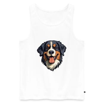 Berner Laufhund Dog Breed Cartoon Kawaii Illustrat - Men's Premium Organic Tank Top - white - Front - AI Model Male 178 light (178cm)