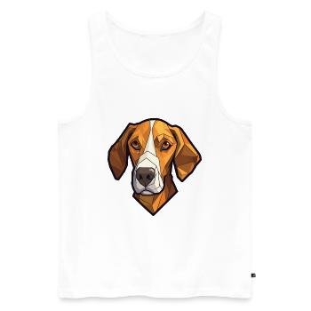 Braque Francais Dog Breed Cartoon Kawaii Illustrat - Men's Premium Organic Tank Top - white - Front - Michal (187cm)