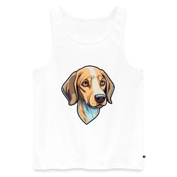 Braque Saint Germain Hunderasse Cartoon Kawaii Illu - Männer Premium Bio Tank Top - Weiß - Vorne - AI Model Male 178 light (178cm)