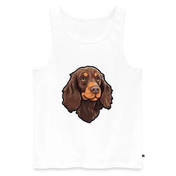 Boykin Épagneul Chien Race Cartoon Kawaii Illustrati - Débardeur bio Premium Homme - blanc - Devant - AI Model Male 178 light (178cm)
