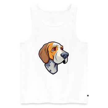 Cao de Castro Laboreiro Hunderasse Cartoon Kawaii I - Männer Premium Bio Tank Top - Weiß - Vorne - Michal (187cm)