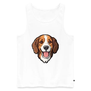 Cao Da Serra De Aires Hunderasse Cartoon Kawaii Ill - Männer Premium Bio Tank Top - Weiß - Vorne - AI Model Male 178 light (178cm)