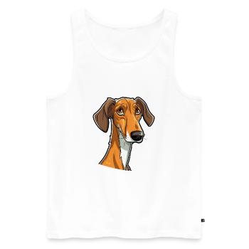 Galgo Español Hunderasse Cartoon Kawaii Illustratio - Männer Premium Bio Tank Top - Weiß - Vorne - Michal (187cm)