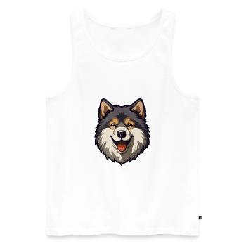 Chien de Laponie finlandais race Cartoon Kawaii Illustra - Débardeur bio Premium Homme - blanc - Devant - Michal (187cm)