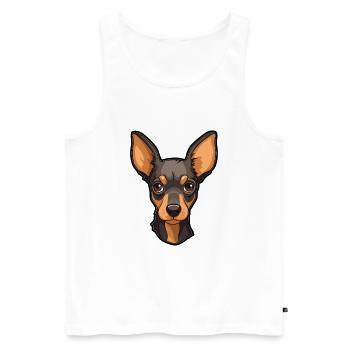Anglais Toy Terrier Chien Race Cartoon Kawaii Illus - Débardeur bio Premium Homme - blanc - Devant - Michal (187cm)