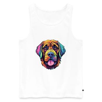 Alpine Mastiff Dog Breed Cartoon Kawaii Illustrati - Men's Premium Organic Tank Top - white - Front - Michal (187cm)