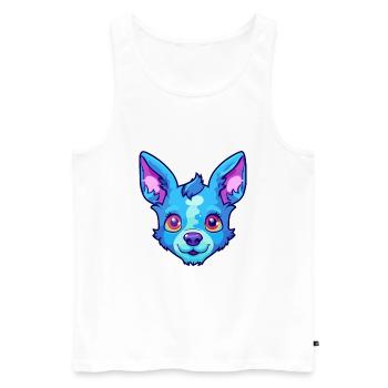 Blue Heeler Dog Breed Cartoon Kawaii Illustration - Men's Premium Organic Tank Top - white - Front - AI Model Male 178 light (178cm)